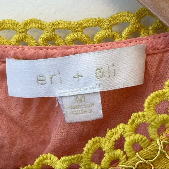 Anthropologie Eri + Ali Sydney Yellow/Mustard  Lace Sleeveless Top Size M - Picture 5 of 15